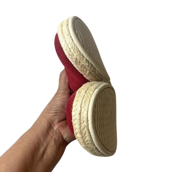 Clarks Collection Womens 9.5 W Comfort Casual Red Fabric Espadrille Slip On Flat - Picture 7 of 11